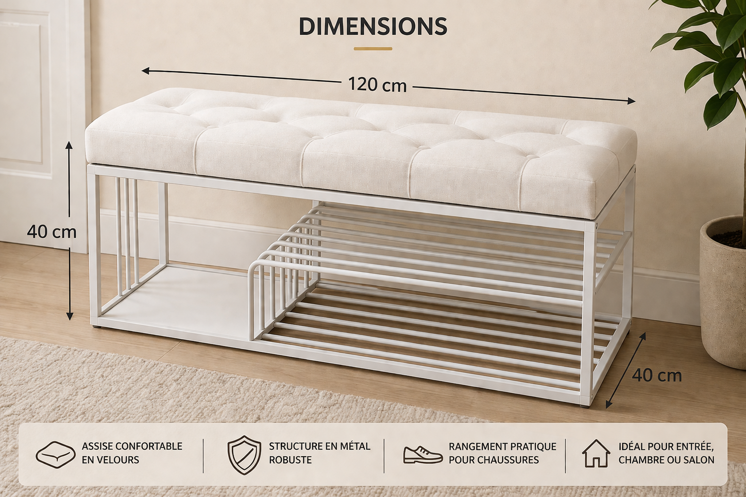 Banc d’Entrée Design avec Rangement