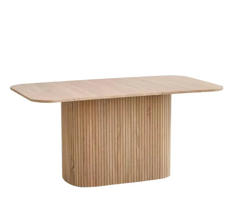 Table à Manger Ovale Wokaka – MDF Travertin Jaune