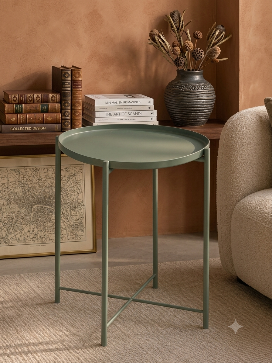 Table d'appoint ronde en métal