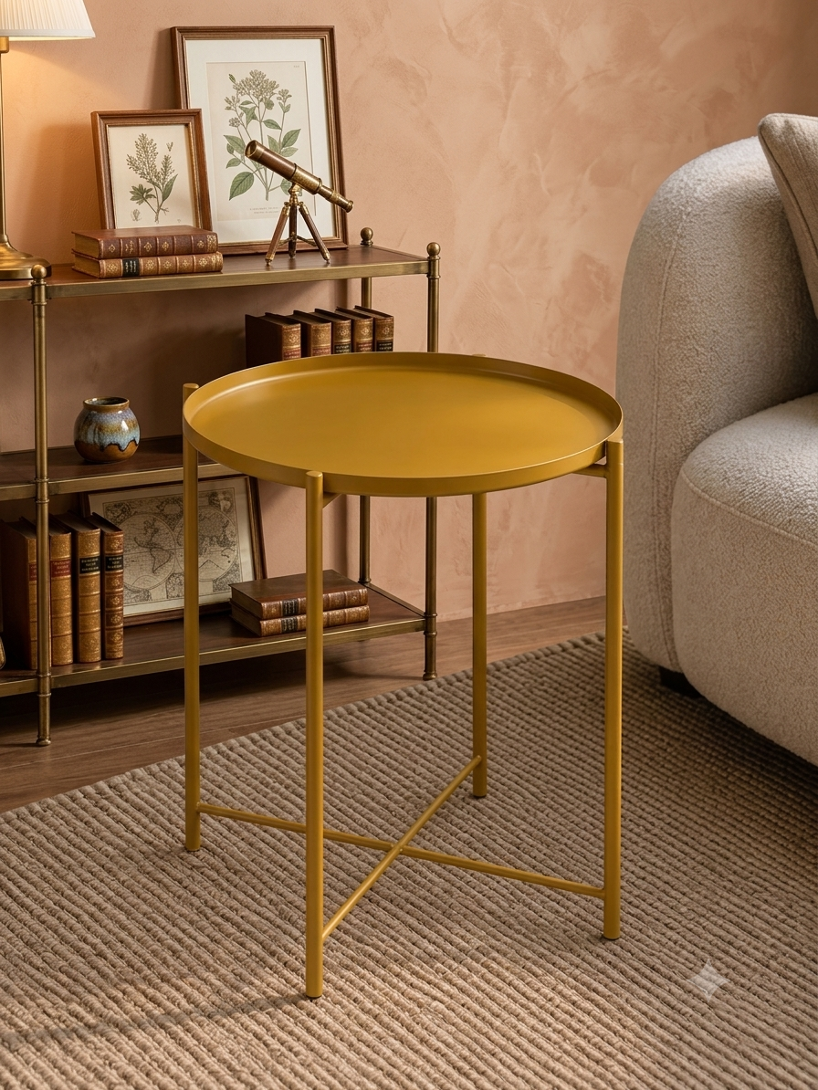Table d'appoint ronde en métal